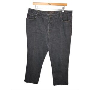 Lauren Ralph Lauren Co. Premium Dark Wash Straight-Leg Denim Jeans - Size 22W